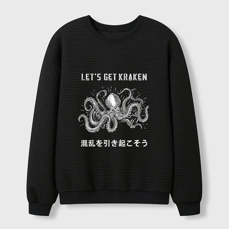 Tokyo-Tiger Funny Octopus：Let’s Get Kraken Waffle Sweatshirt