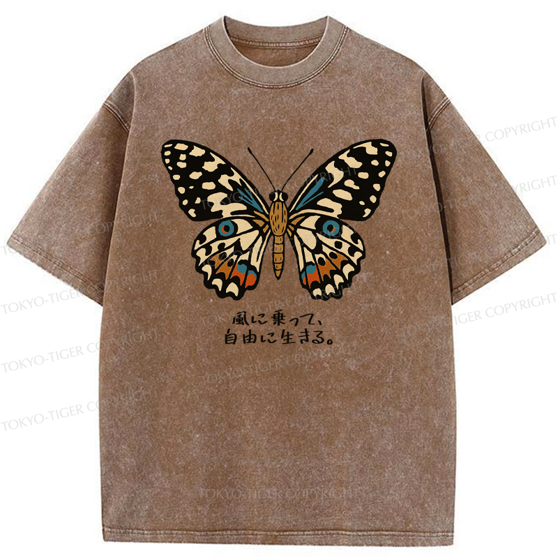 Tokyo-Tiger The Vintage Butterfly Washed T-Shirt
