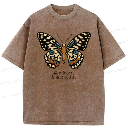 Tokyo-Tiger The Vintage Butterfly Washed T-Shirt