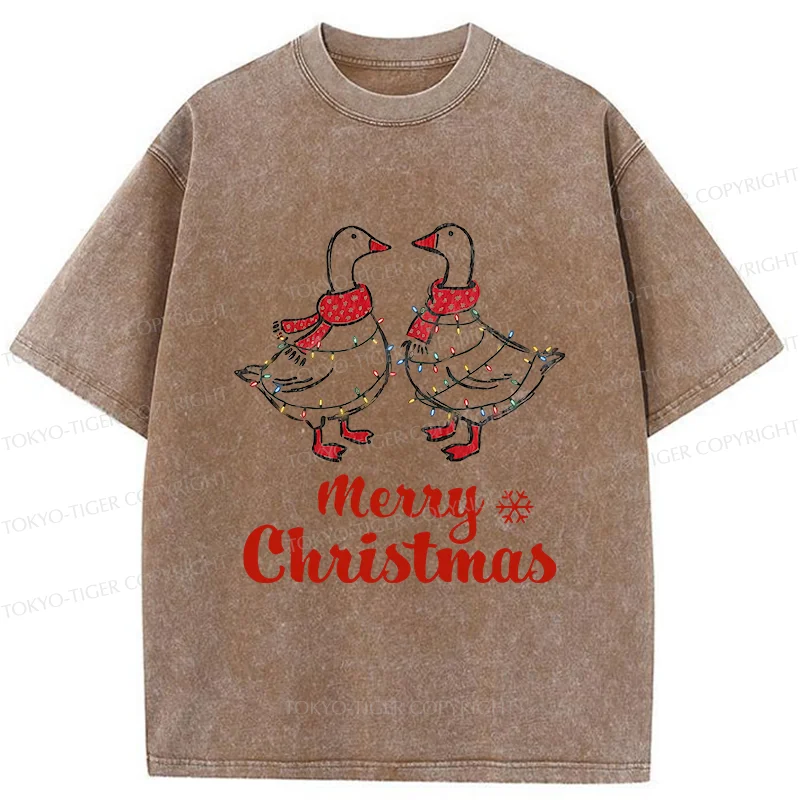 Tokyo-Tiger Christmas Goose Washed T-Shirt