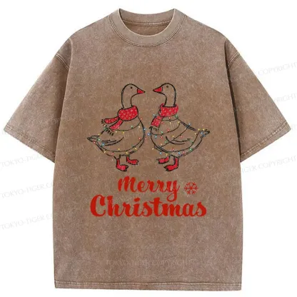Tokyo-Tiger Christmas Goose Washed T-Shirt