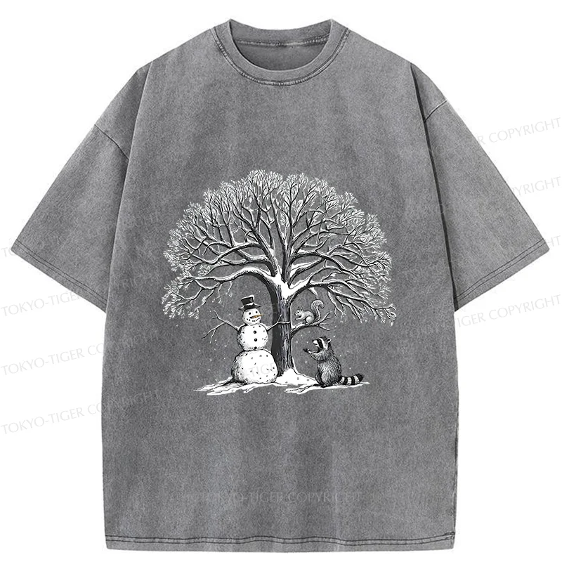 Tokyo-Tiger Animal World In Winter Washed T-Shirt