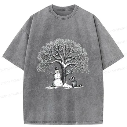 Tokyo-Tiger Animal World In Winter Washed T-Shirt