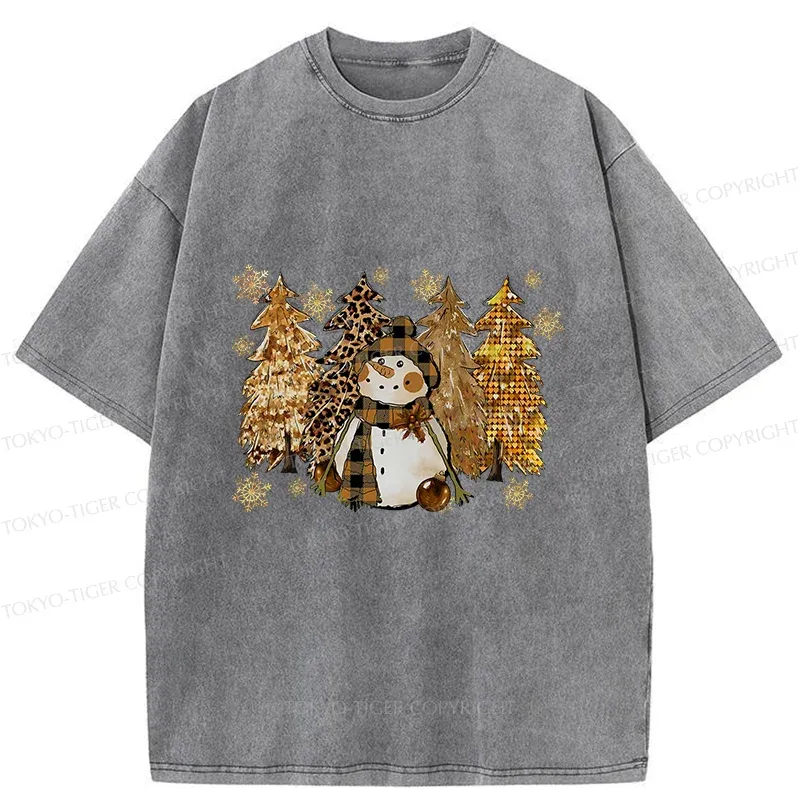 Tokyo-Tiger Autumn Snowman Washed T-Shirt