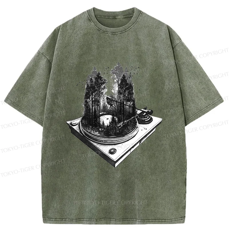 Tokyo-Tiger Music Forest Washed T-Shirt
