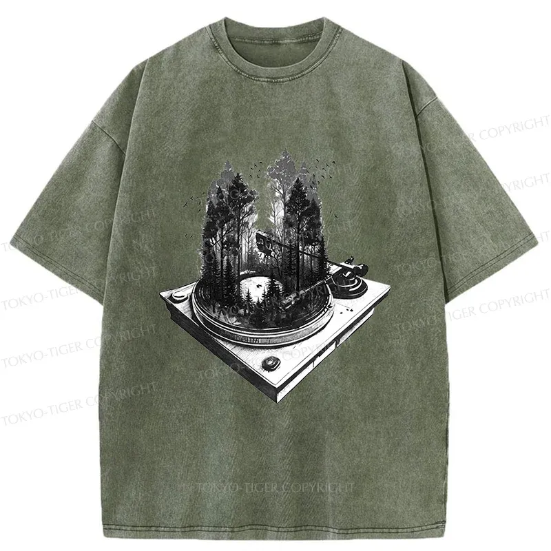 Tokyo-Tiger Music Forest Washed T-Shirt