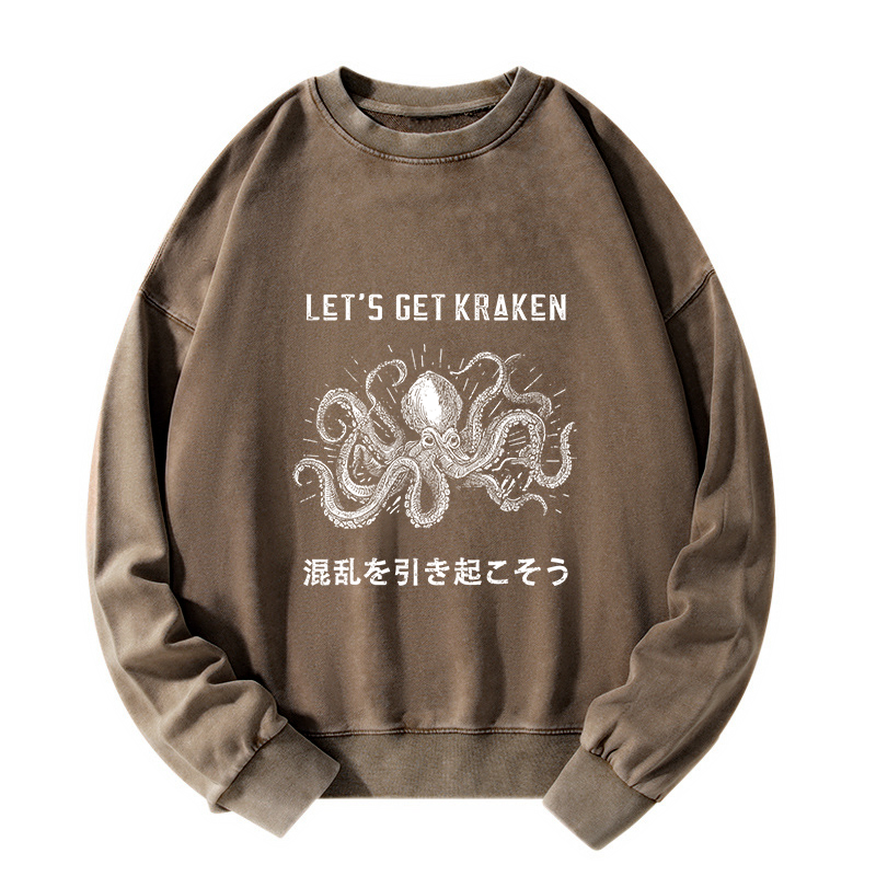 Tokyo-Tiger Funny Octopus：Let’s Get Kraken Washed Sweatshirt