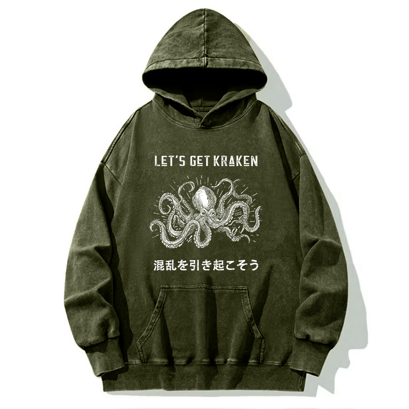 Tokyo-Tiger Funny Octopus：Let’s Get Kraken Washed Hoodie
