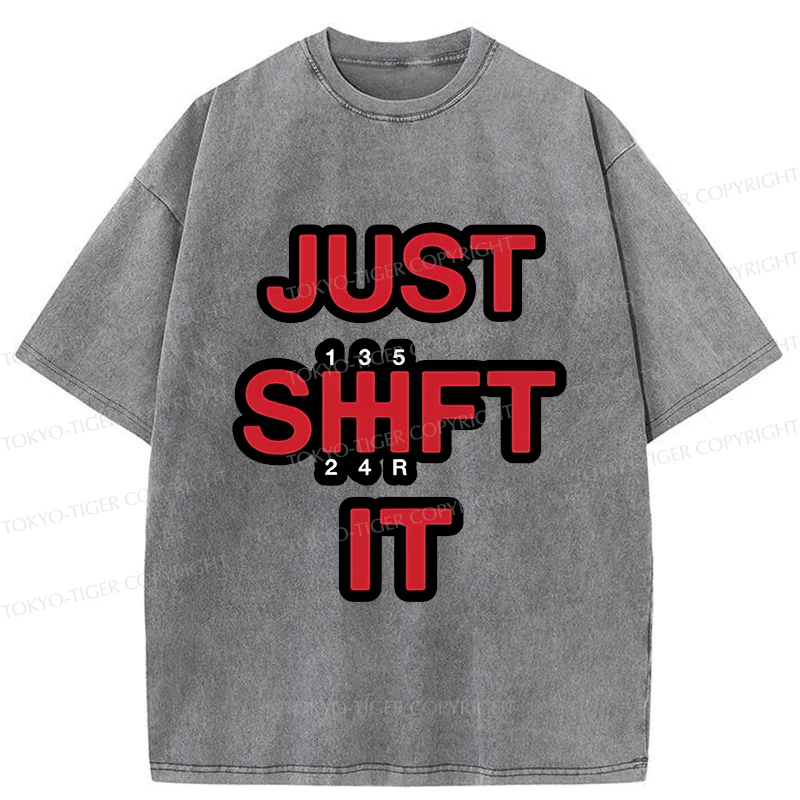 Tokyo-Tiger Funny Car Gear Washed T-Shirt