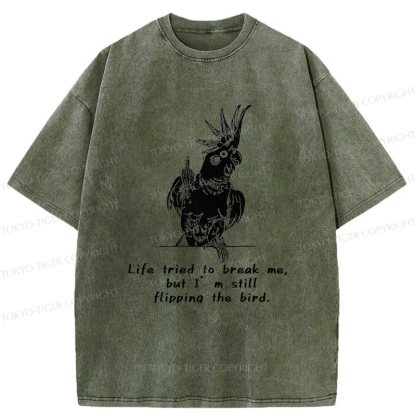 Tokyo-Tiger Attitude Towards Life Washed T-Shirt