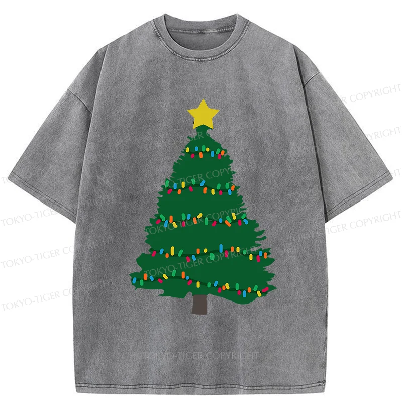 Tokyo-Tiger Christmas Tree Washed T-Shirt