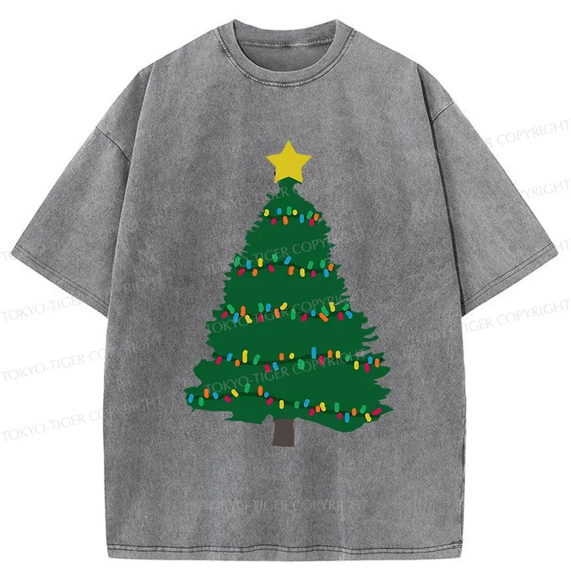 Tokyo-Tiger Christmas Tree Washed T-Shirt