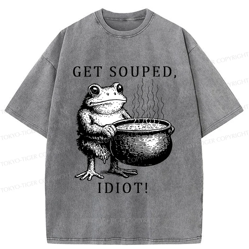 Tokyo-Tiger Get Soup Funny Washed T-Shirt