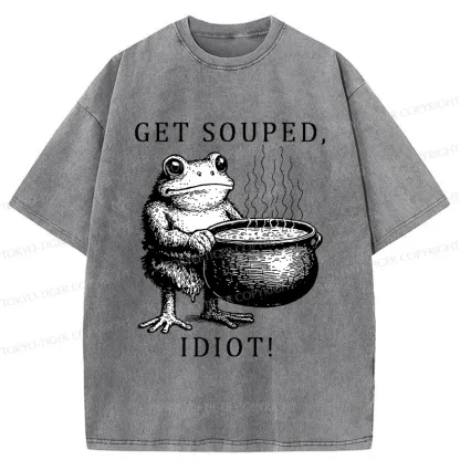 Tokyo-Tiger Get Soup Funny Washed T-Shirt