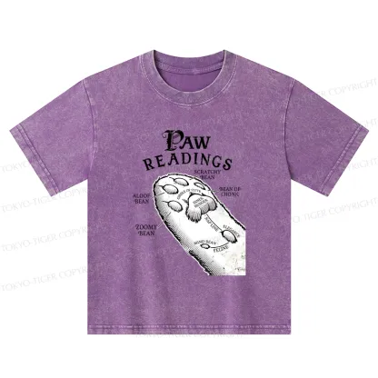 Tokyo-Tiger Funny Cat Paws Kids Washed T-Shirt