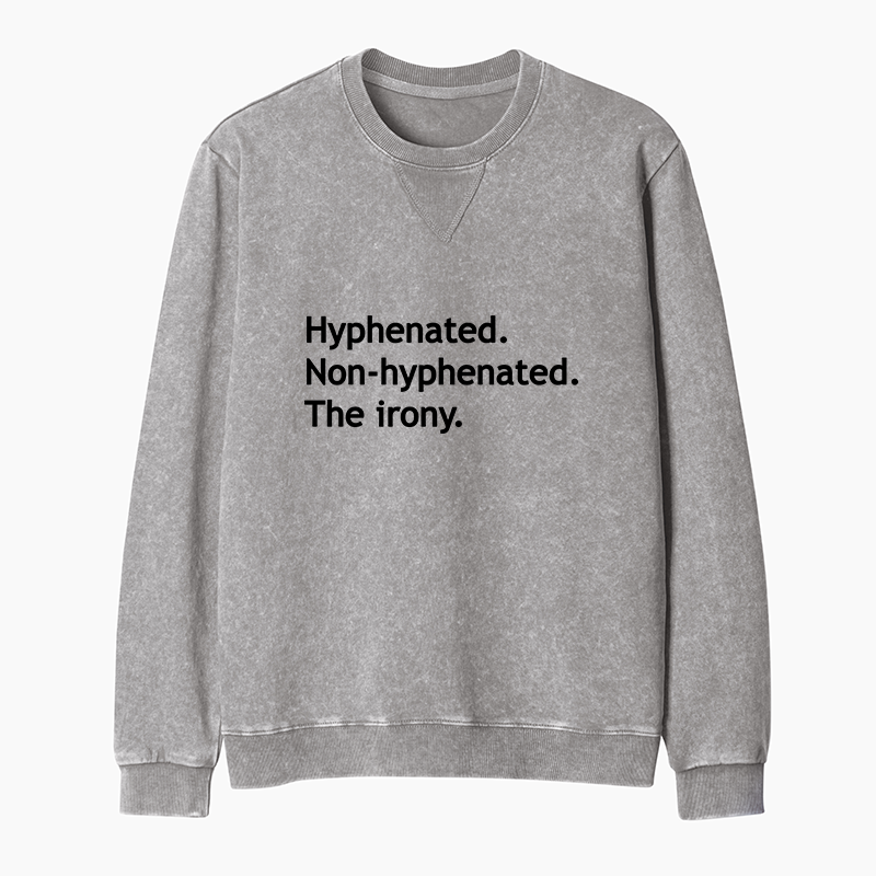 Tokyo-Tiger Hyphenated Funny Washed Terry Sweatshirt