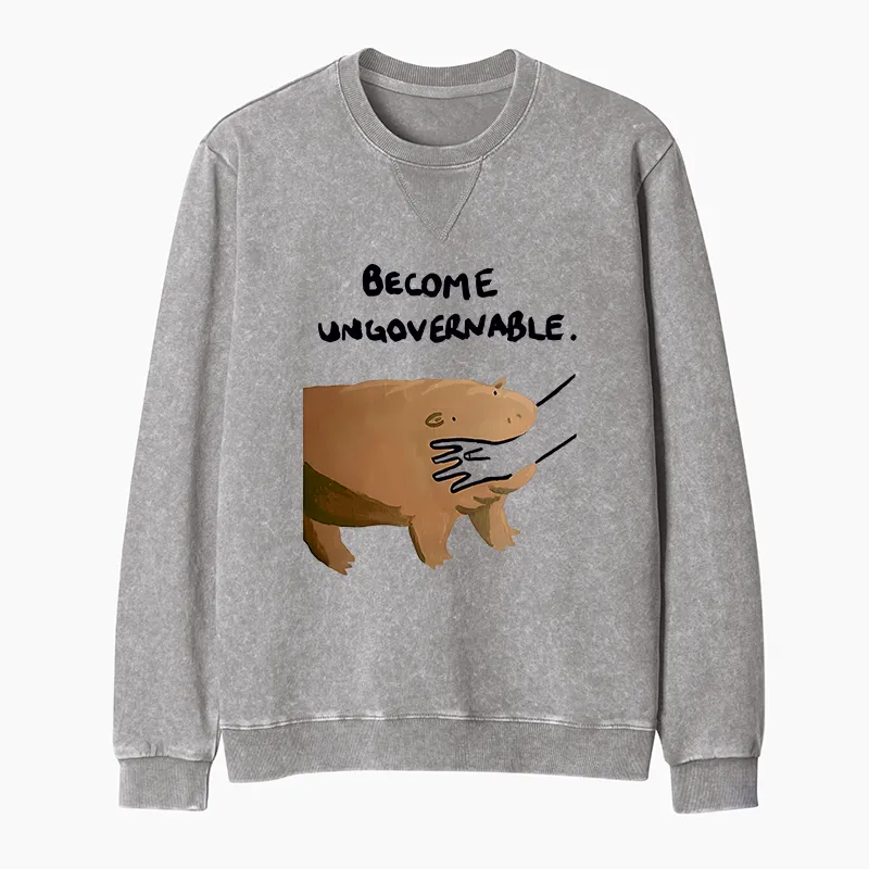 Tokyo-Tiger Moo Deng Bites Someone's Arm Washed Terry Sweatshirt