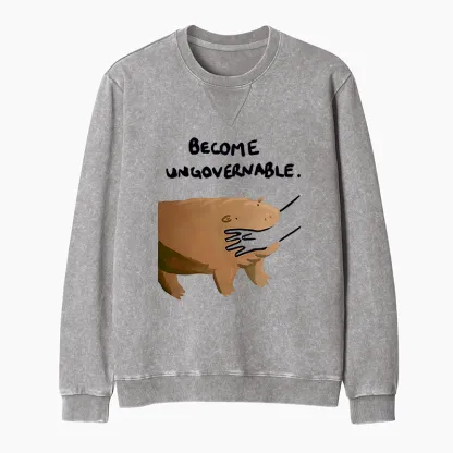 Tokyo-Tiger Moo Deng Bites Someone's Arm Washed Terry Sweatshirt