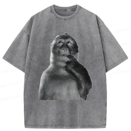 Tokyo-Tiger Thinking Monkey Washed T-Shirt