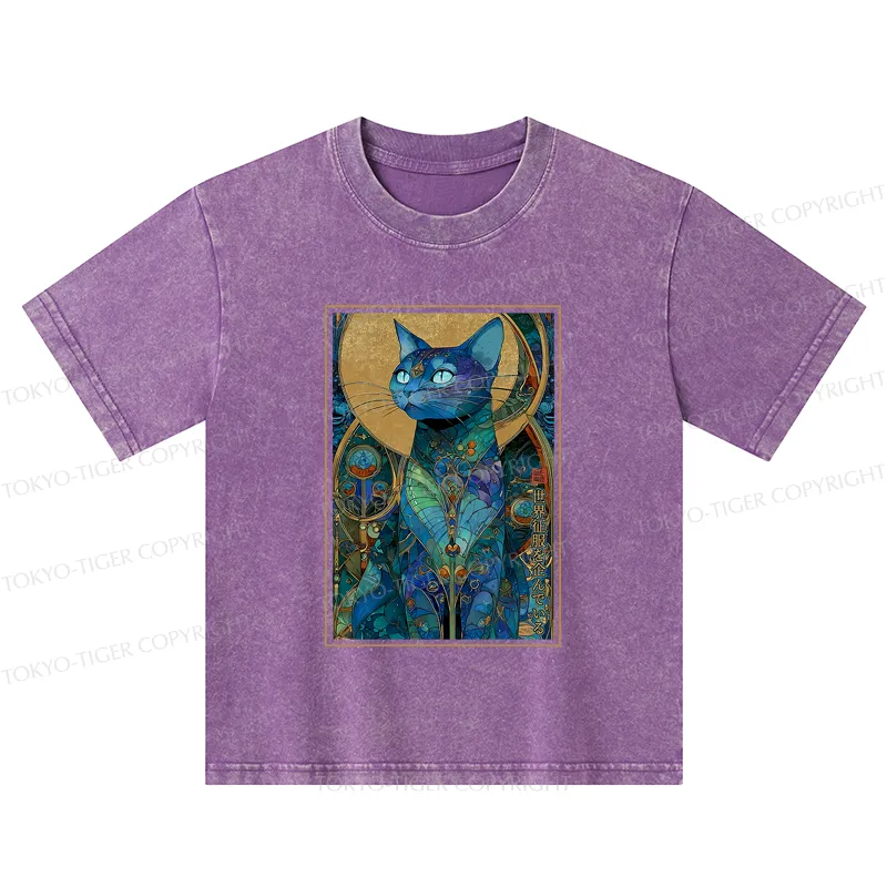 Tokyo-Tiger The Cat’s Plan To Rule Them All Kids Washed T-Shirt
