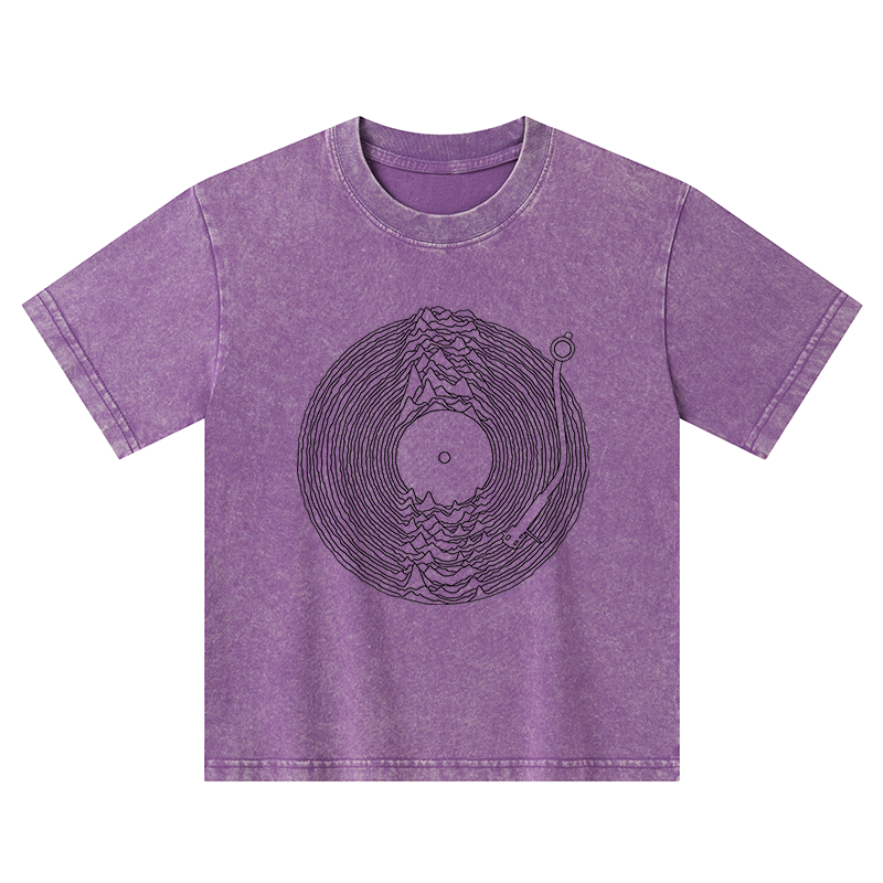 Tokyo-Tiger Record Player Japanese Kids Washed T-Shirt