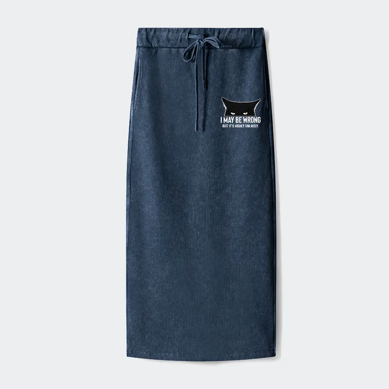 Tokyo-Tiger Cat Can Do No Wrong Washed Terry Skirt