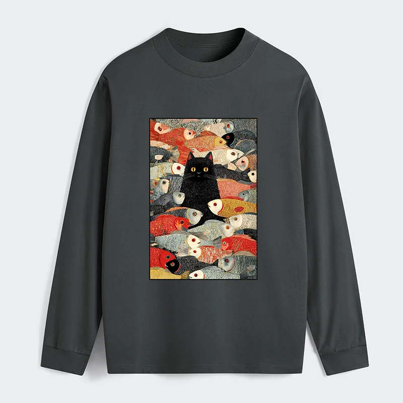 Tokyo-Tiger Cats And Fish Classic Long Sleeve T-Shirt