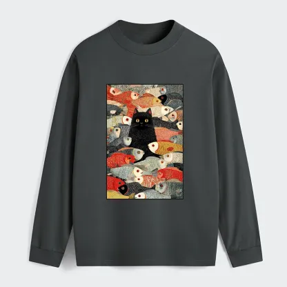 Tokyo-Tiger Cats And Fish Classic Long Sleeve T-Shirt