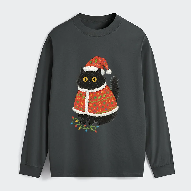 Tokyo-Tiger Cat Wearing Santa Hat Classic Long Sleeve T-Shirt