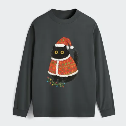Tokyo-Tiger Cat Wearing Santa Hat Classic Long Sleeve T-Shirt