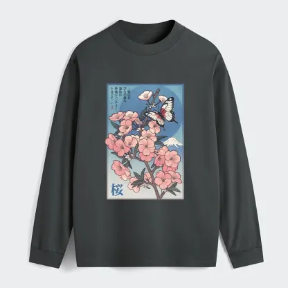 Tokyo-Tiger Ukiyoe Japanese Cherry blossoms Poster Classic Long Sleeve T-Shirt