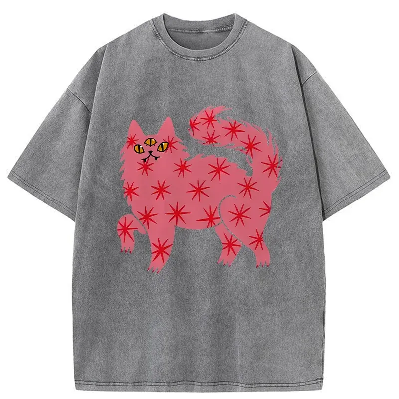 Tokyo-Tiger Cute And Mysterious Cat Washed T-Shirt