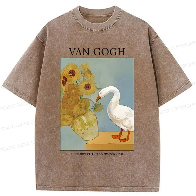 Tokyo-Tiger Van Gogh And Geese Washed T-Shirt