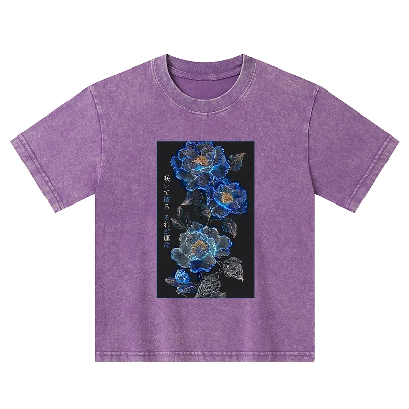 Tokyo-Tiger The Sea Of Flowers In The Darkness Kids Washed T-Shirt