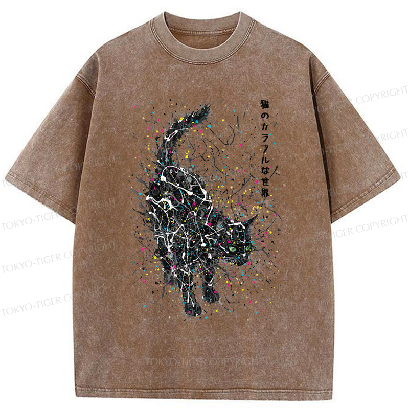 Tokyo-Tiger In the Spectrum of Cats Washed T-Shirt