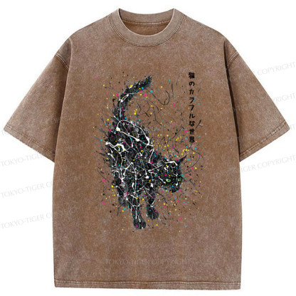 Tokyo-Tiger In the Spectrum of Cats Washed T-Shirt