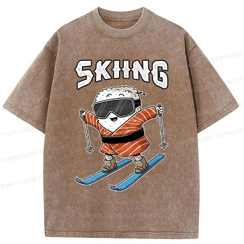 Tokyo-Tiger Sushi Ski Japan Washed T-Shirt