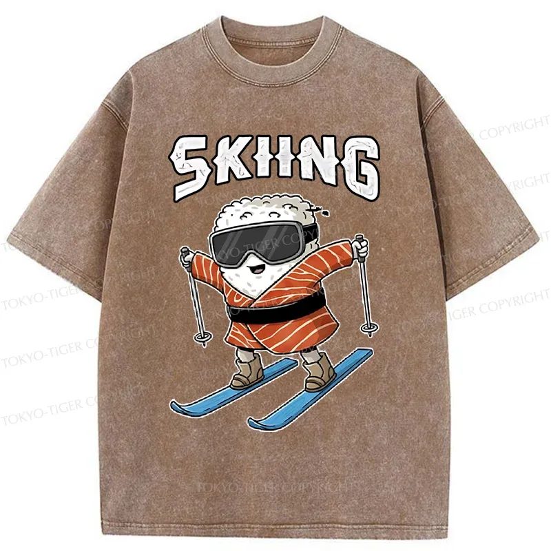 Tokyo-Tiger Sushi Ski Japan Washed T-Shirt