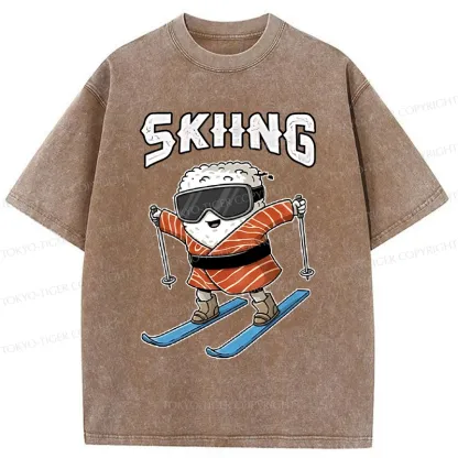 Tokyo-Tiger Sushi Ski Japan Washed T-Shirt
