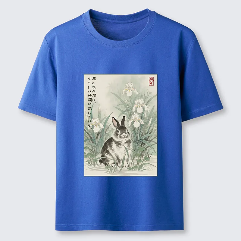Tokyo-Tiger Little Rabbit Beneath the Blooming Irises Classic T-Shirt