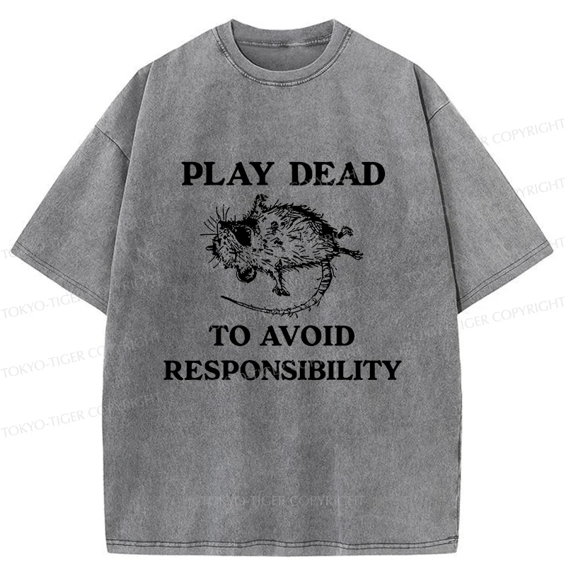 Tokyo-Tiger Possum Playing Dead Meme Washed T-Shirt