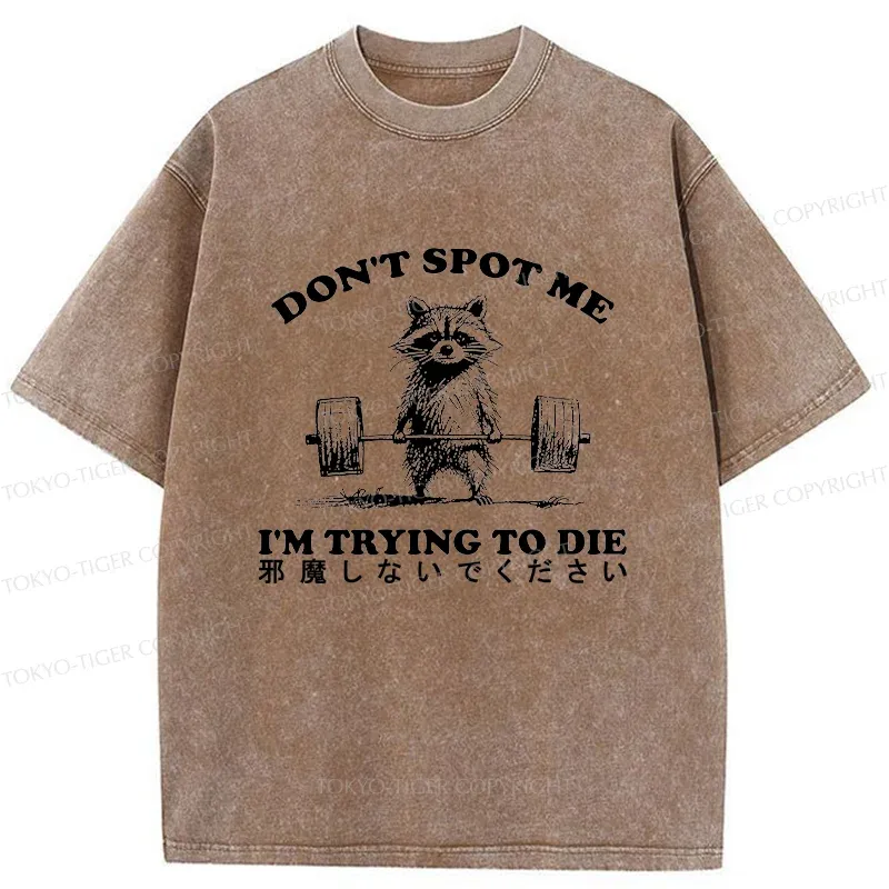 Tokyo-Tiger Fitness Raccoon Washed T-Shirt