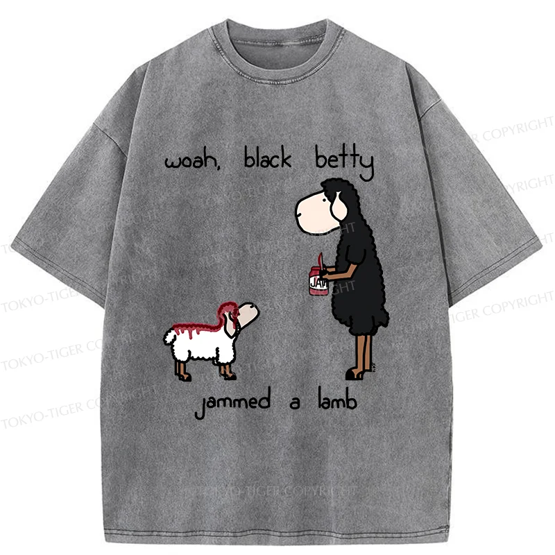 Tokyo-Tiger Spread Jam On The Lamb Washed T-Shirt