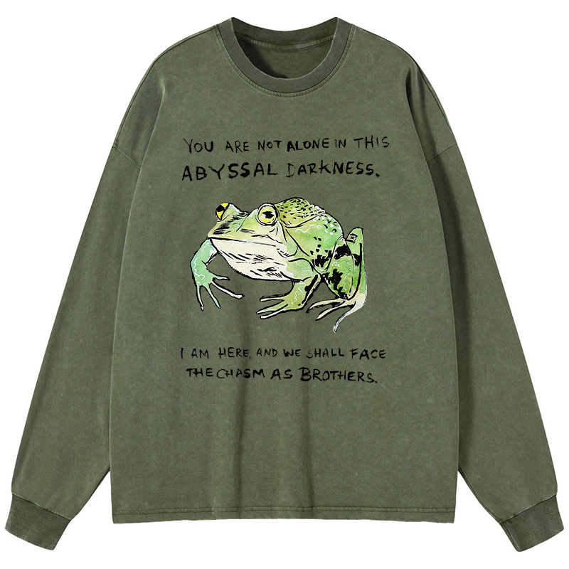 Tokyo-Tiger Support Your Frog Friends Washed Long Sleeve T-Shirt