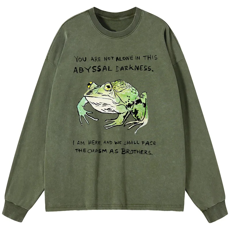 Tokyo-Tiger Support Your Frog Friends Washed Long Sleeve T-Shirt