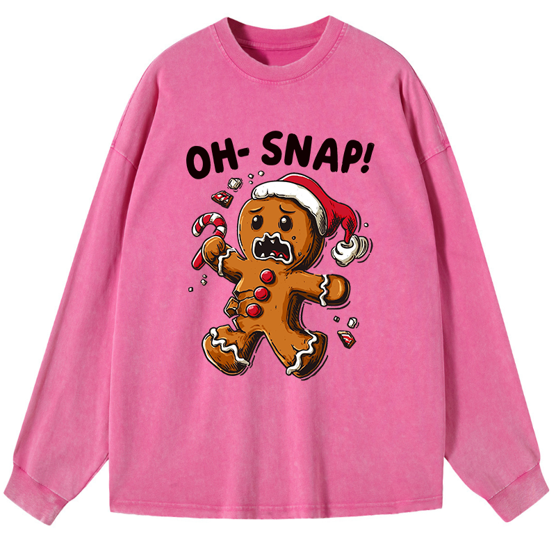 Tokyo-Tiger Oh Snap The Gingerbread Man's Christmas Chaos Washed Long Sleeve T-Shirt