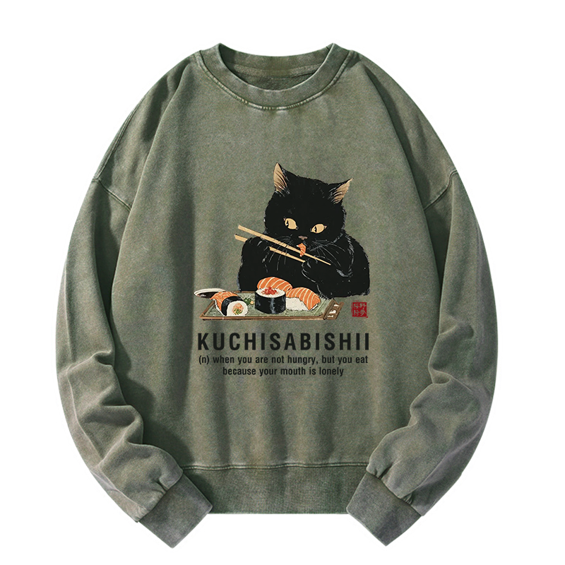 Tokyo-Tiger Cat：Not Hungry, Just Bored Washed Sweatshirt