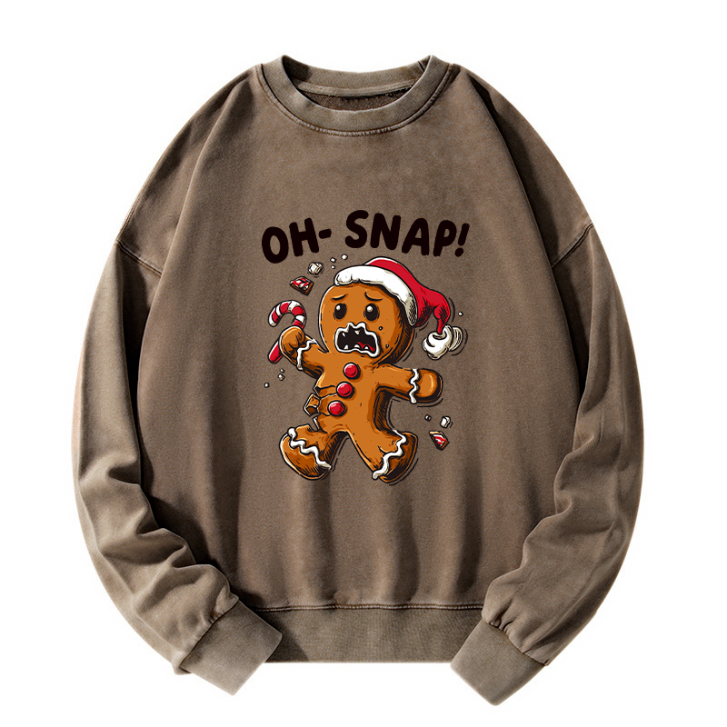 Tokyo-Tiger Oh Snap The Gingerbread Man's Christmas Chaos Washed Sweatshirt