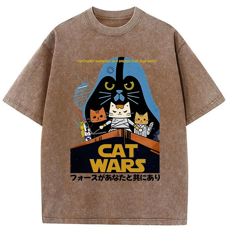 Tokyo-Tiger Japanese Cat Wars Washed T-Shirt