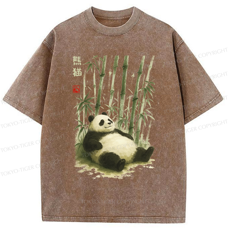 Tokyo-Tiger The Adorably Clumsy Panda Washed T-Shirt